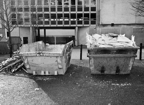 Recycling construction materials at a waste facility