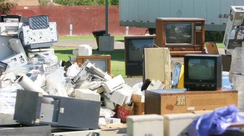 Professional waste clearance team in action